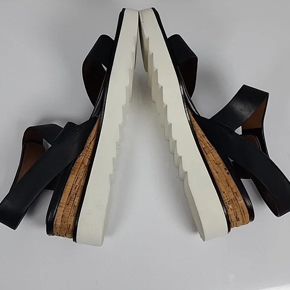 Franco Sarto Chiara Strappy Black Women Wedge Sandals  Size 8.5 - Picture 13 of 15